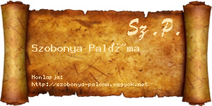 Szobonya Palóma névjegykártya